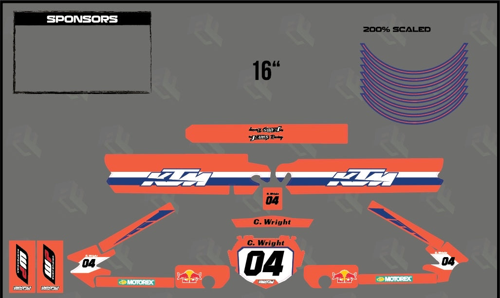 ‘KTM’ Graphics Kit (Name and Numer Only)