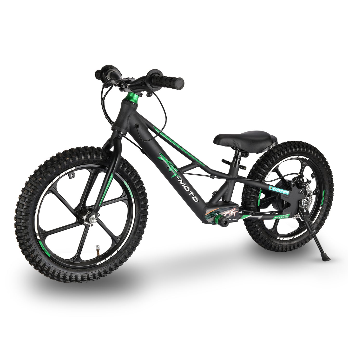 XRT MOTO 16" Black and Green Electric Balance Bike