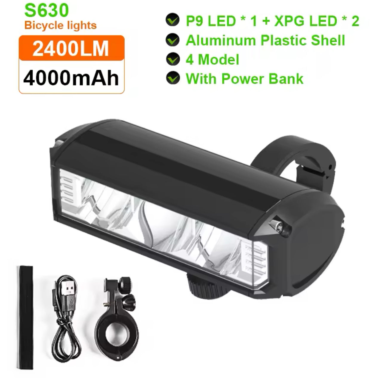 LED Head Light 4000mAh/2400LM