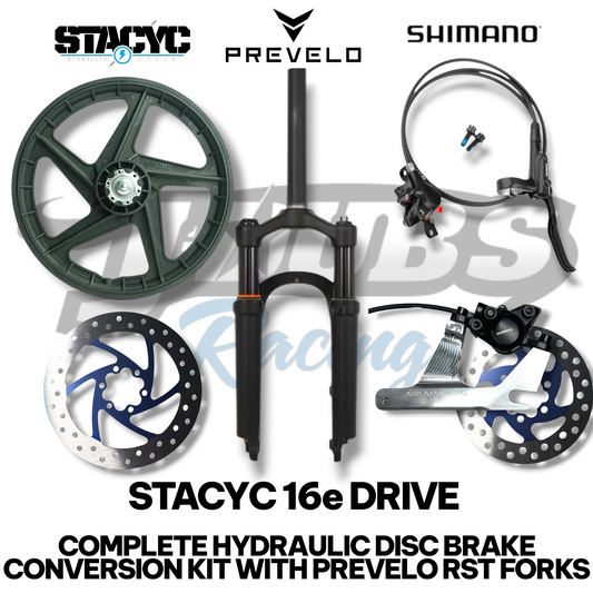 Prevelo & Shimano Complete Hydraulic Disc Brake Conversion Kit for Stacyc 16e