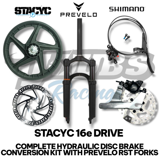 Prevelo & Shimano Complete Hydraulic Disc Brake Conversion Kit for Stacyc 16e